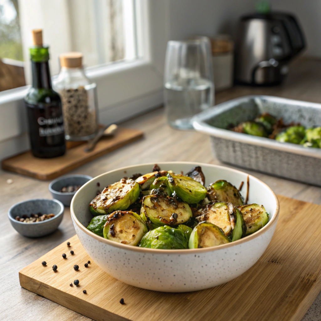  Roasted Brussels sprouts with balsamic glaze.