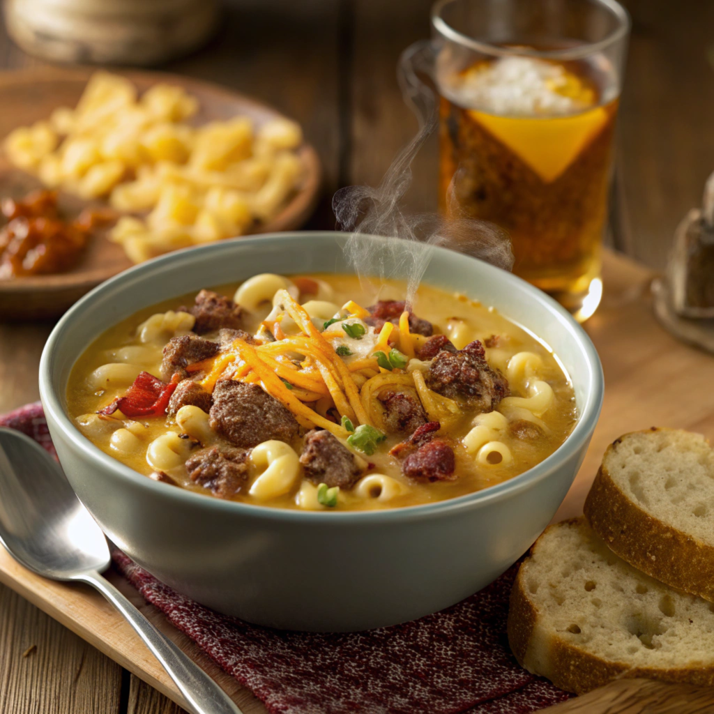 Creamy Cheeseburger Macaroni Soup for Cozy Dinners