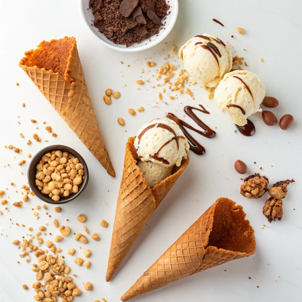 Ingredients of a Choco Taco Laid Out