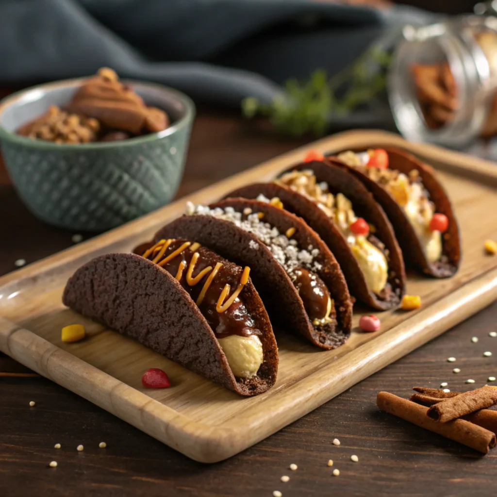 Homemade Choco Taco Variations on a Plate