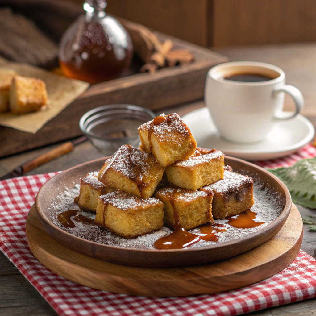 French Toast Bites in a serving dish