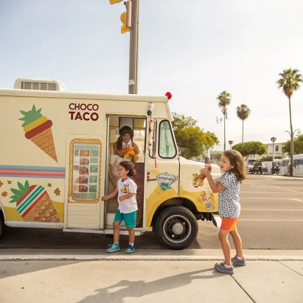 Choco Taco: The Iconic Ice Cream Treat Vintage Ice Cream Truck Serving Choco Tacos