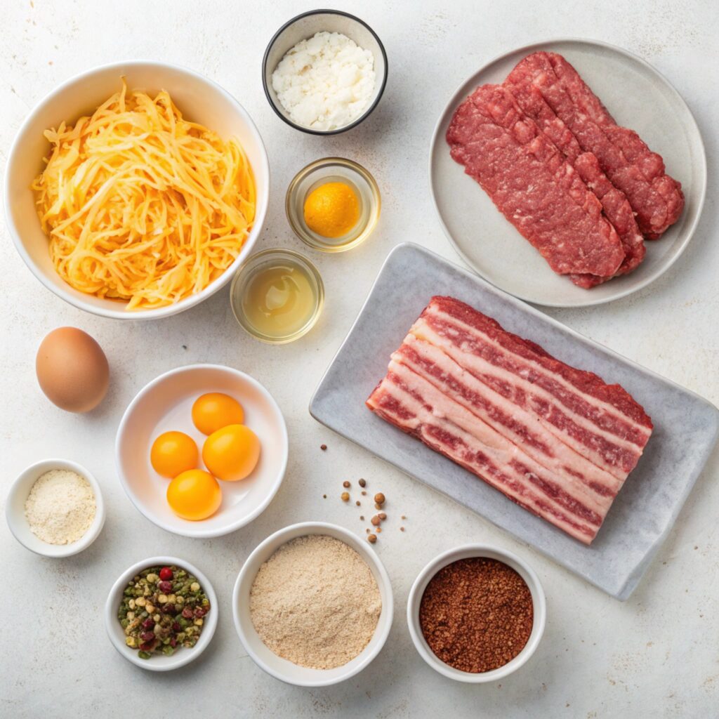 Ingredients for Bacon Cheeseburger Meatloaf