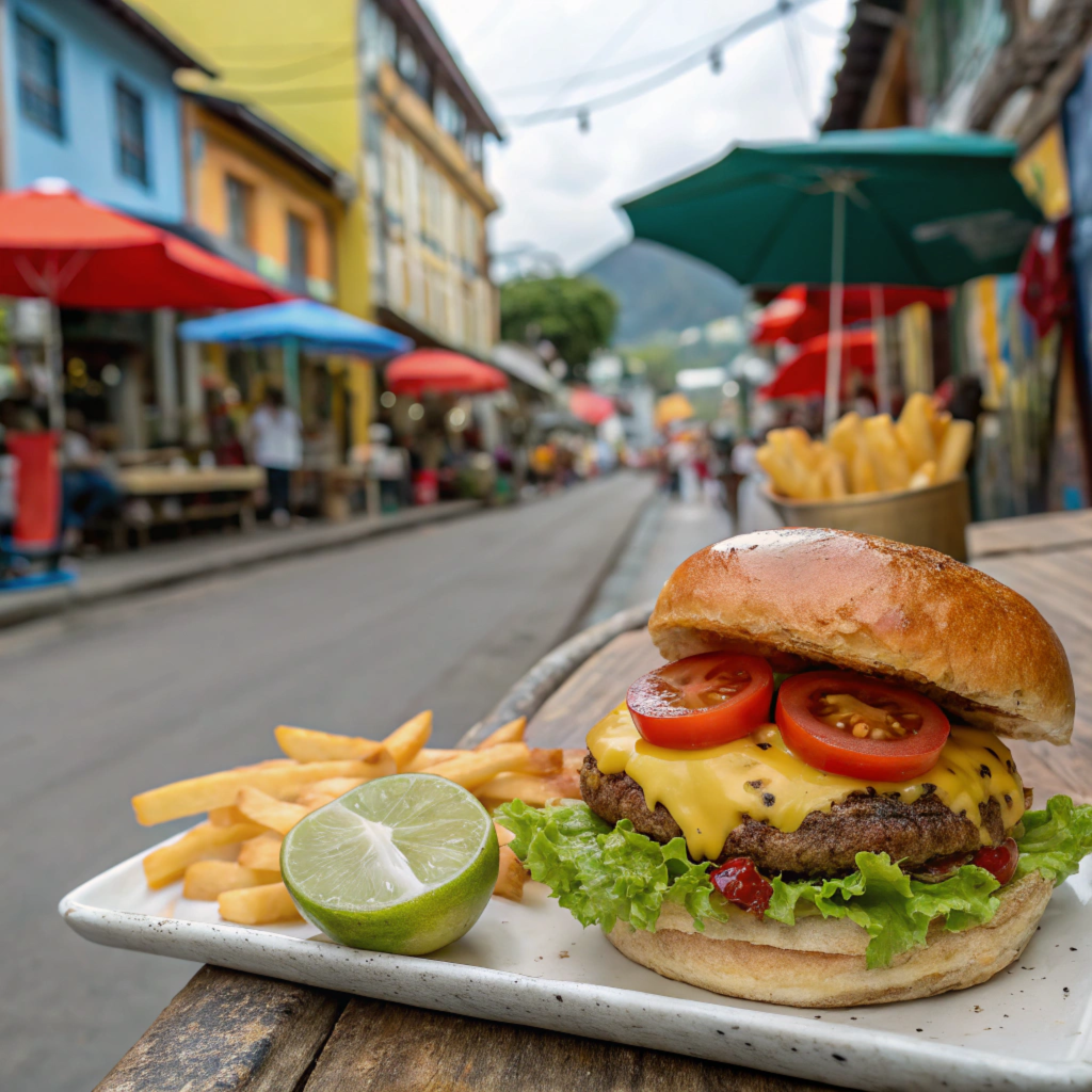 colombian street cheeseburger