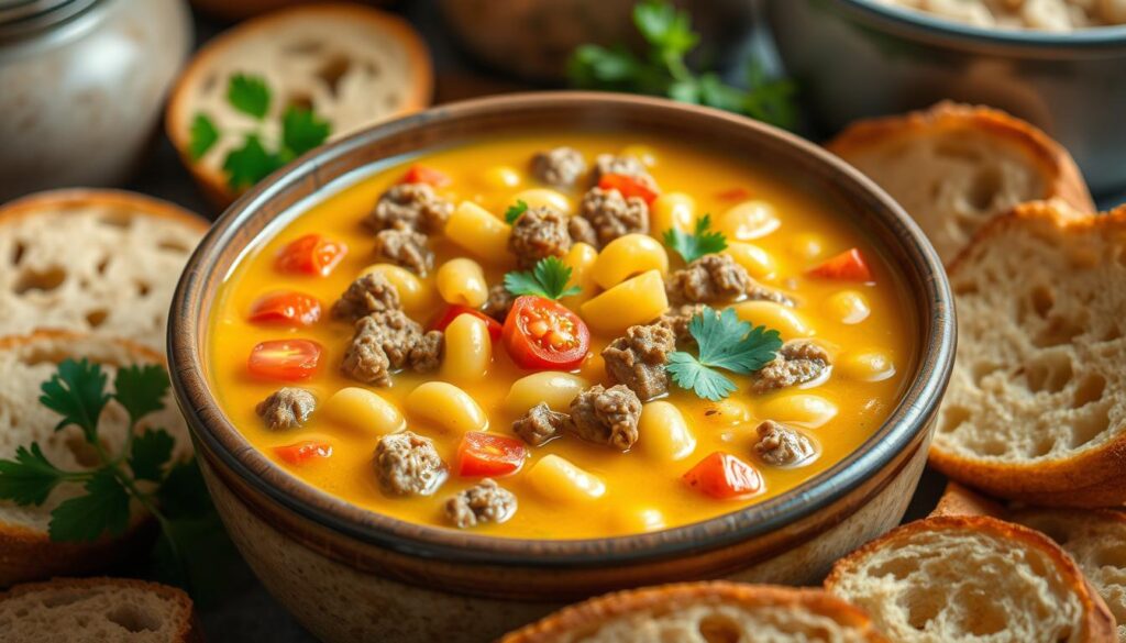 cheeseburger macaroni soup