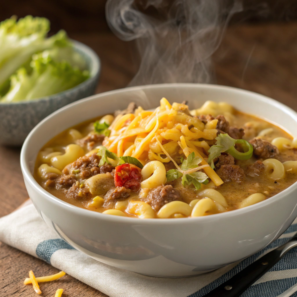 Macaroni Cheeseburger Soup