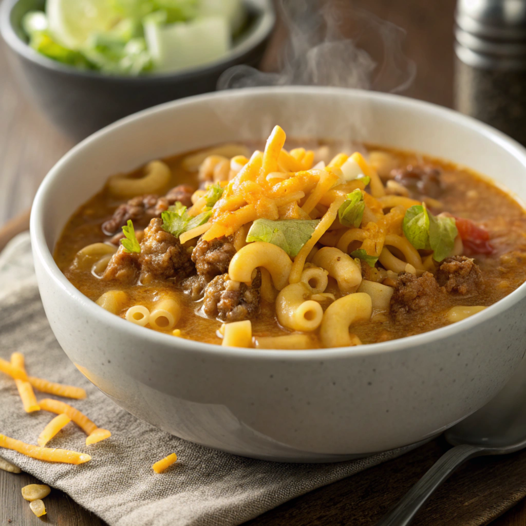 Macaroni Cheeseburger Soup